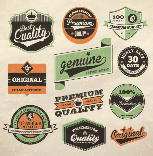 Retro Label Design 01 - vector material