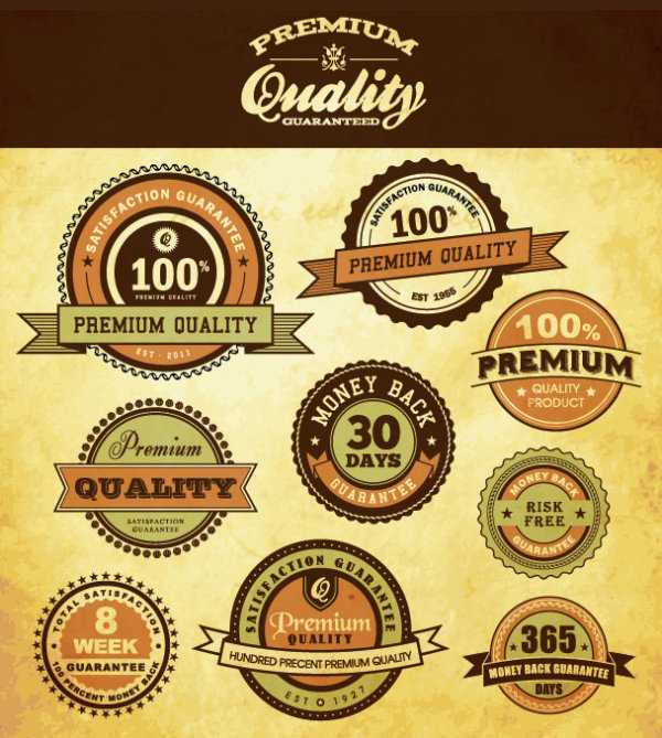 Retro Label Design 03 - vector material