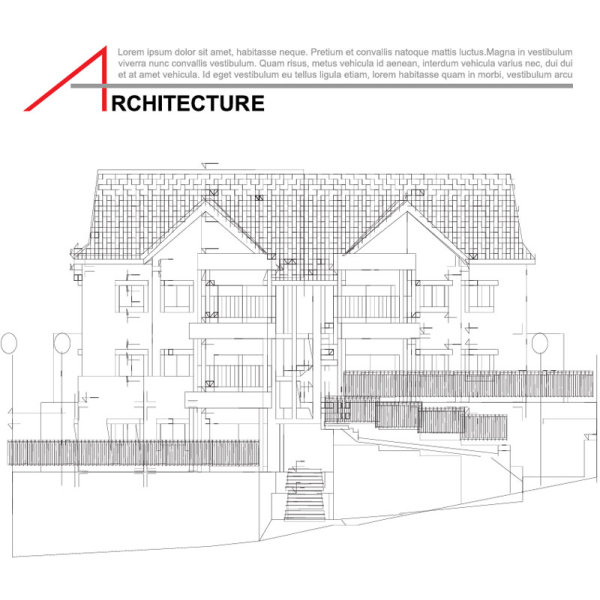 Housing construction drawings 04 - vector material