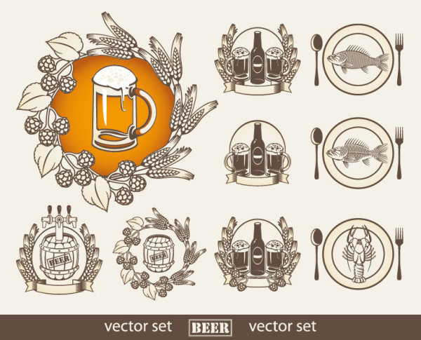 Beer labels 04 - vector material