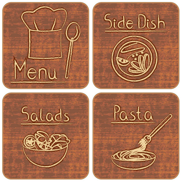 Retro hand-drawn label 02 - vector material