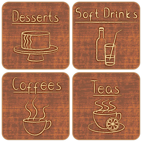 Retro hand-drawn label 04 - vector material