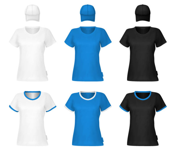 Beautifully T-shirt template 06 - vector material