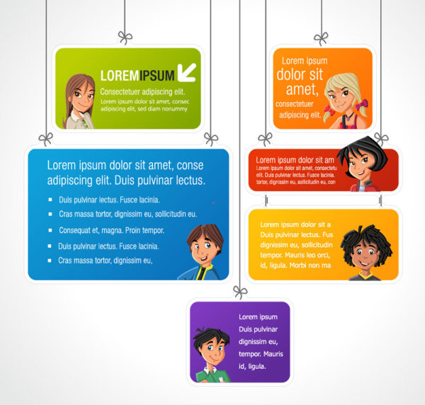 Business trends stickers 05 - vector material