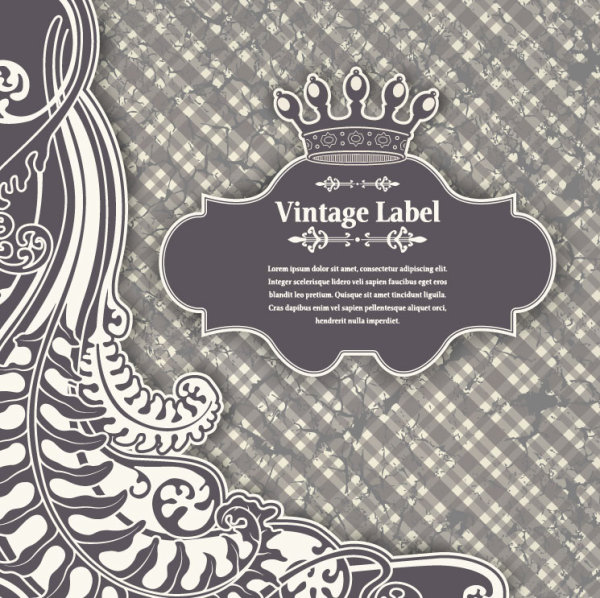 Classic pattern label 02 - vector material