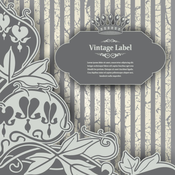 Classic pattern label 03 - vector material