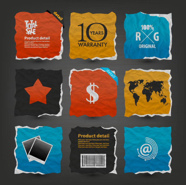 Paper label stickers 02 - vector material