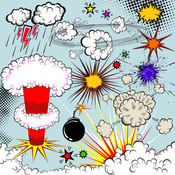 Cartoon explosion pattern 02 - vector material