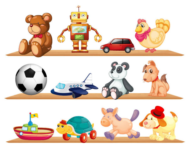 Fine children's toys 03 - vector material