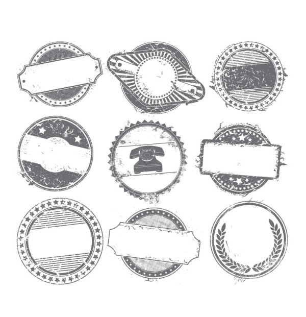 Retro label stickers 01 - vector material