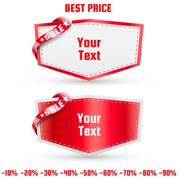 Beautifully sale tags and stickers 01 - vector material