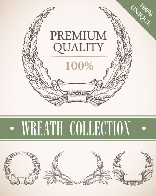 Classic hand-painted circular border 02 - vector material