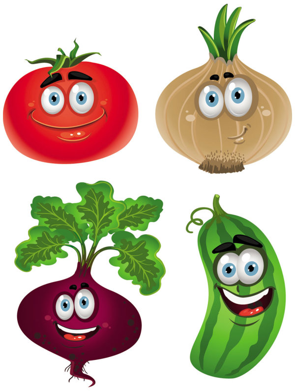 Vegetable cartoon image 01 - vector material