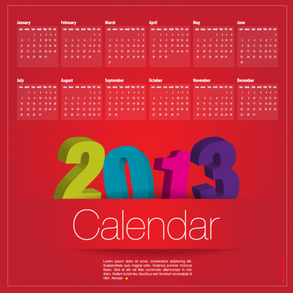 Calendar beautifully designed 04 - vector material