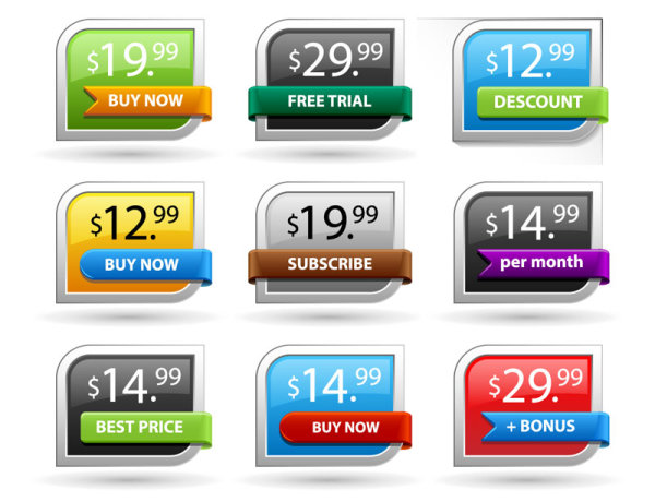 The exquisite discount label icons - vector material