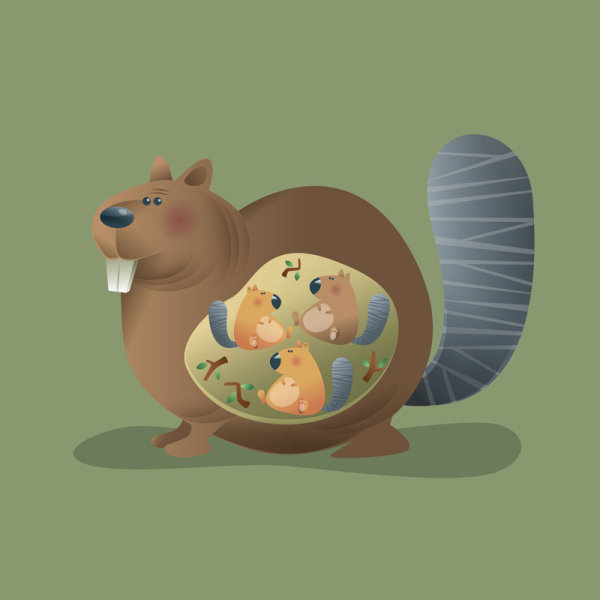 Cartoon beaver - vector material