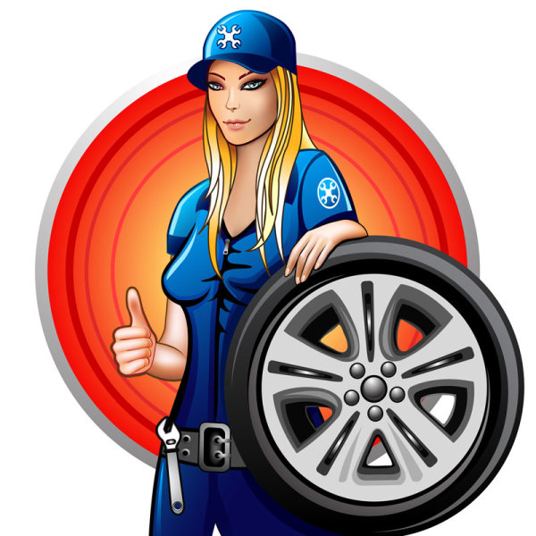 Cartoon beauty technician - vector material