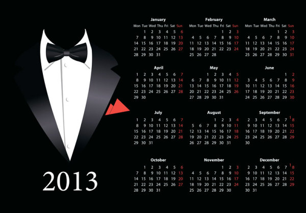 2013 New Year Calendar 06 - vector material