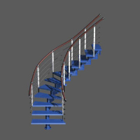 3d blue fashion stairs
