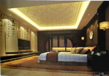 Chinese traditional dull bedroom model