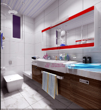 Modern bright and spacious bathroom 3D model