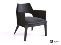 The ultra-modern black armchair 3D model