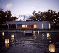 The hut location under the night scene