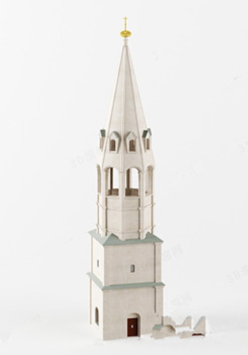 3d model white noble church