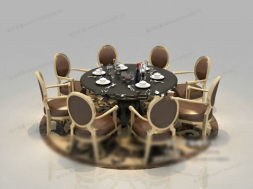 Roundtable round chair 3d model