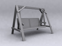 Solid wood swing 3D model