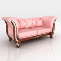 Pink European beautiful people sofa 3D model
