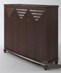 Red-brown solid wood cabinet model