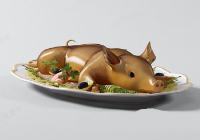 Roast suckling pig 3d model