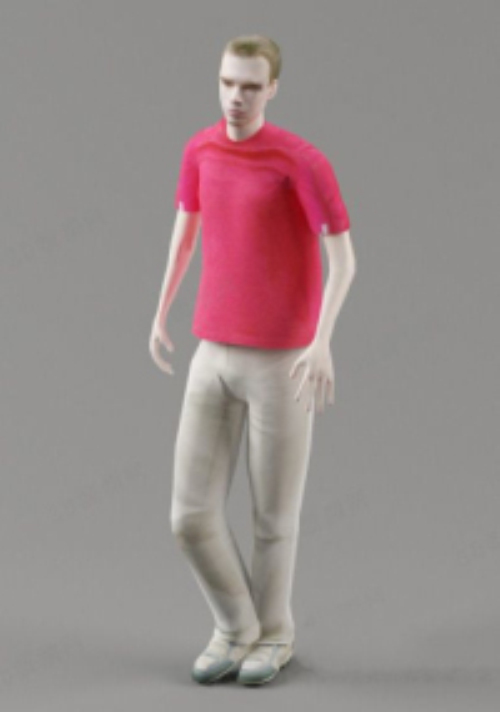 red T-shirt men model