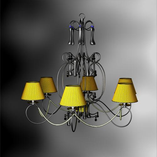 Pastoral style braided chandeliers 3D models
