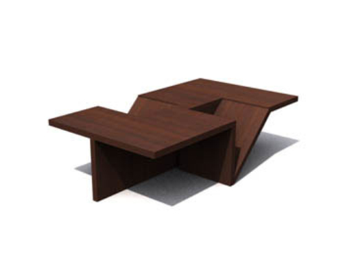 Dark irregular geometric coffee table