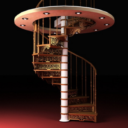 3D spiral staircase European