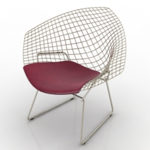 Red single chair 3D model