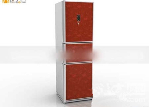 3d model big red fridge