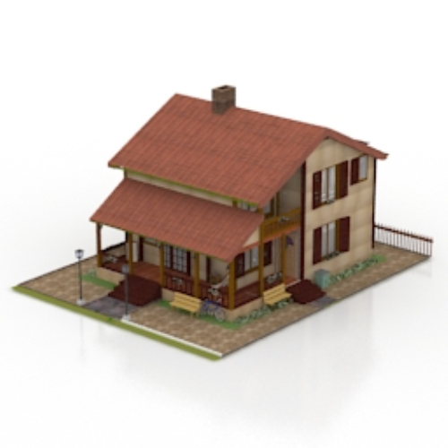 3d model of a modern villa