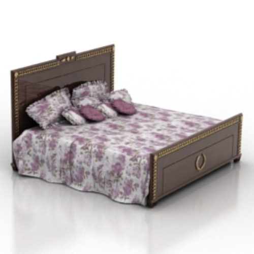 Purple floral bed
