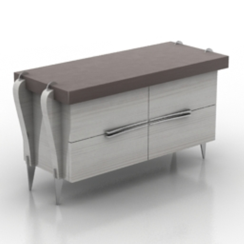 low-profile desk 3d model