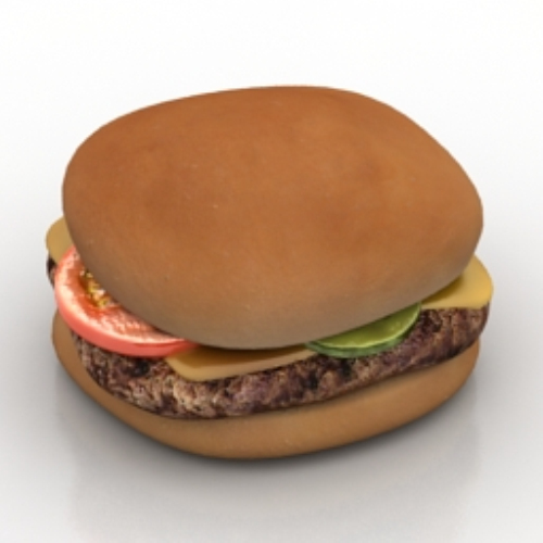 3d model of gourmet burgers