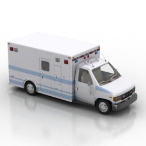 small white truck 3d model