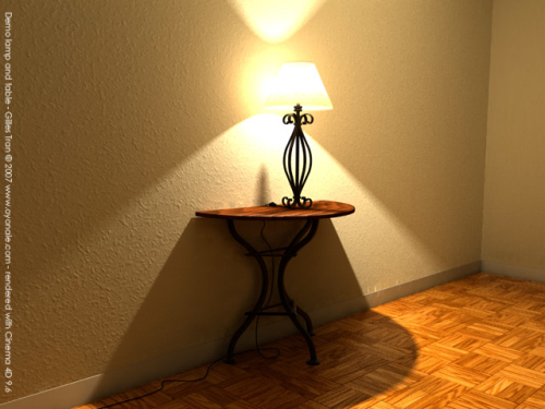 yellow glow of the lamp