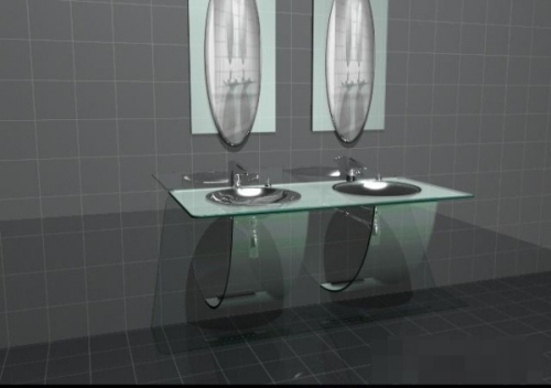 Glass washbasin 3D model