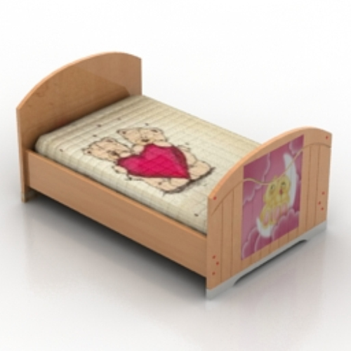 cute pink child bed model