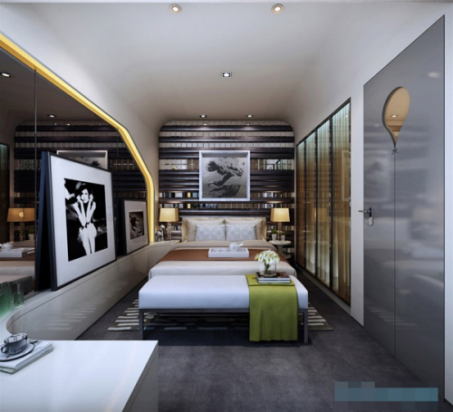 creative decoration after modern bedroom 3D model