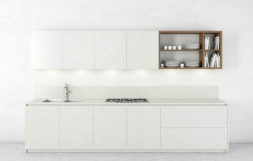 Minimalist kitchen in 3D