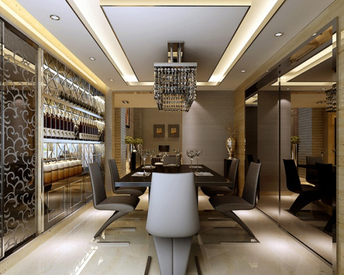 3d model of high-end home restaurant